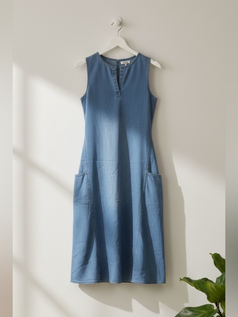Misslook Denim Midi Shift Dress Blue Size S